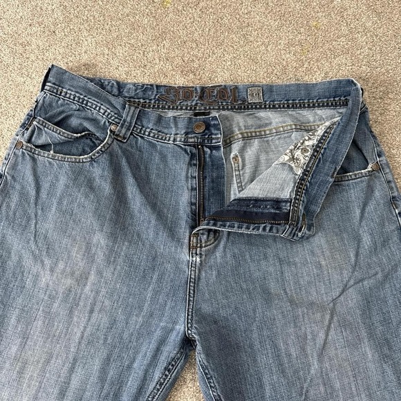 Y2K No Fear So Cal Baggie Jeans Size 40 Distressed Denim - Picture 3 of 8